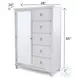 Coastal Point Fresh White and Soft Grey Glaze 5 Drawer 1 Mirrored Door Chest