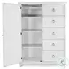 Coastal Point Fresh White and Soft Grey Glaze 5 Drawer 1 Mirrored Door Chest
