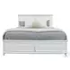 Coastal Point Fresh White Finish and Soft Grey Glaze King Panel Bed