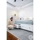 Coastal Point Fresh White Finish and Soft Grey Glaze King Bed with Storage