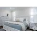 Coastal Point Fresh White Finish and Soft Grey Glaze King Bed with Storage