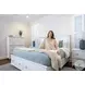 Coastal Point Fresh White Finish and Soft Grey Glaze King Bed with Storage