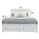 Coastal Point Fresh White Finish and Soft Grey Glaze King Bed with Storage
