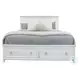 Coastal Point Fresh White Finish and Soft Grey Glaze King Bed with Storage