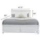 Coastal Point Fresh White Finish and Soft Grey Glaze Queen Panel Bed