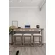 Rio Vista Muted Earth Tones Performance Fabric Upholstered Rectangular Console Table with Stools and USB Charging