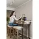 Rio Vista Muted Earth Tones Performance Fabric Upholstered Rectangular Console Table with Stools and USB Charging