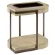 Rio Vista Muted Earth Tones and Clay Oval Glass Top Chairside Table