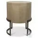 Vista Verde Muted Earth Tones and Clay Woven 2 Drawer Round Accent Nightstand with USB Charging