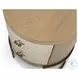 Vista Verde Muted Earth Tones and Clay Woven 2 Drawer Round Accent Nightstand with USB Charging