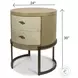 Vista Verde Muted Earth Tones and Clay Woven 2 Drawer Round Accent Nightstand with USB Charging