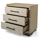 Vista Verde Muted Earth Tones and Clay Woven 3 Drawer Nightstand with USB Charging