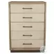 Vista Verde Muted Earth Tones and Clay Woven 5 Drawer Chest