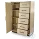 Vista Verde Muted Earth Tones and Clay Woven 1 Mirrored Door Chest