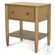 Maplewood Warm Maple 1 Drawer Nightstand with USB Charging