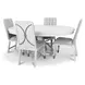 Point Breeze Gray Performance Fabric Upholstered Side Chair with Metal Back Detail Set of 2
