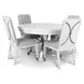 Point Breeze Gray Performance Fabric Upholstered Side Chair with Metal Back Detail Set of 2