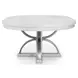 Point Breeze Fresh White and Soft Gray Glaze 72" Extendable Oval Dining Table