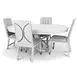 Point Breeze Fresh White and Soft Gray Glaze 72" Extendable Oval Dining Table