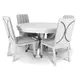 Point Breeze Fresh White and Soft Gray Glaze 72" Extendable Oval Dining Table