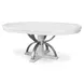 Point Breeze Fresh White and Soft Gray Glaze Extendable Oval Dining Room Set