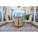Rio Vista Muted Earth Tones and Clay Round Glass Top Dining Room Set