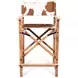 Galway Beige and Brown Leather Upholstered Folding Counter Height Chair