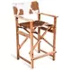 Galway Beige and Brown Leather Upholstered Folding Counter Height Chair