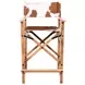 Galway Beige and Brown Leather Upholstered Folding Counter Height Chair