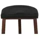 Hampton Walnut and Black Leather Upholstered Backless Counter Height Stool