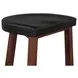 Hampton Walnut and Black Leather Upholstered Backless Counter Height Stool