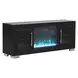 Ashbourne Black 60" TV Stand with LED Fireplace and USB Charging