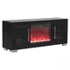 Ashbourne Black 60" TV Stand with LED Fireplace and USB Charging