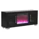 Ashbourne Black 60" TV Stand with LED Fireplace and USB Charging