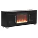 Ashbourne Black 60" TV Stand with LED Fireplace and USB Charging
