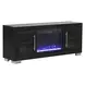 Ashbourne Black 60" TV Stand with LED Fireplace and USB Charging