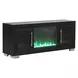 Ashbourne Black 60" TV Stand with LED Fireplace and USB Charging