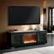 Ashbourne Black 72" TV Stand with LED Fireplace and USB Charging