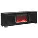 Ashbourne Black 72" TV Stand with LED Fireplace and USB Charging