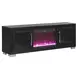 Ashbourne Black 72" TV Stand with LED Fireplace and USB Charging