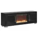 Ashbourne Black 72" TV Stand with LED Fireplace and USB Charging