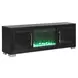 Ashbourne Black 72" TV Stand with LED Fireplace and USB Charging