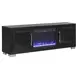 Ashbourne Black 72" TV Stand with LED Fireplace and USB Charging