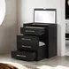 Ashbourne Black Bedside LED Vanity Set with Stool and USB Charging