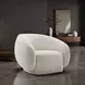 Savino Beige Upholstered Swivel Chair