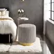 Yolanda Gray Upholstered Stool
