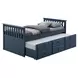 Clemens Midnight Blue Twin Captain Bed with Trundle and Storage