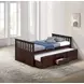 Clemens Dark Walnut Twin Captain Bed with Trundle and Storage