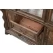 Leovanni Dark Brown Hutch and Buffet with LED Light