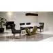 Portanova Gold 79" Rectangular Dining Table with Marble Top
